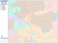 Bossier City Digital Map Color Cast Style